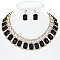 PRINCESS CUT RECTANGULAR CRYSTAL STATEMENT NECKLACE SET