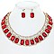 PRINCESS CUT RECTANGULAR CRYSTAL STATEMENT NECKLACE SET