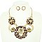 XLARGE Plate With Oval Stone Necklace & Earrings Set