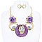 XLARGE Plate With Oval Stone Necklace & Earrings Set