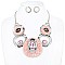 XLARGE Plate With Oval Stone Necklace & Earrings Set