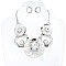 XLARGE Plate With Oval Stone Necklace & Earrings Set