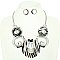 XLARGE Plate With Oval Stone Necklace & Earrings Set