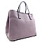 Compartment 2 Way Leather Like Fashion Tote