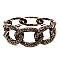 Metal Chain Rhinestone Embellished Linked Elastic Bracelet