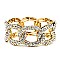 Metal Chain Rhinestone Embellished Linked Elastic Bracelet