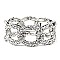 Metal Chain Rhinestone Embellished Linked Elastic Bracelet