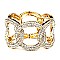 Elastic Rhinestone Embellished Thick Linked Metal Chain Bracelet