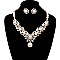 Crystal and Pearls Pendant Necklace and Earrings Set