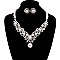 Crystal and Pearls Pendant Necklace and Earrings Set