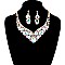 Dazzling Crystal Oval Cluster Necklace Earring Set