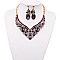 Dazzling Crystal Oval Cluster Necklace Earring Set