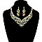 Dazzling Crystal Oval Cluster Necklace Earring Set