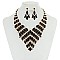 Symmetric V-Shape Rhinestone Necklace set MEZNBQ73