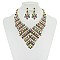 Symmetric V-Shape Rhinestone Necklace set MEZNBQ73