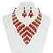 Symmetric V-Shape Rhinestone Necklace set MEZNBQ73