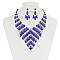 Symmetric V-Shape Rhinestone Necklace set MEZNBQ73