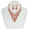 FASHIONABLE METAL STONE NECKLACE SET SLNBQ78