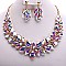 POINTED GEM RHINESTONE BIB NECKLACE SET