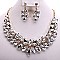 POINTED GEM RHINESTONE BIB NECKLACE SET