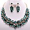 POINTED GEM RHINESTONE BIB NECKLACE SET