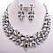 POINTED GEM RHINESTONE BIB NECKLACE SET