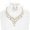 RHINESTONES AND PEARLS NECKLACE SET