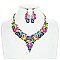 RHINESTONES AND PEARLS NECKLACE SET