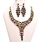 LARGE STONE BIB DROP NECKLACE SET