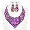 FLOWER POINTED STATEMENT NECKLACE SET