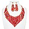 FLOWER POINTED STATEMENT NECKLACE SET