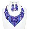 FLOWER POINTED STATEMENT NECKLACE SET