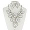 RHINESTONE V SHAPE FLOWER NECKLACE SET