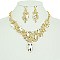 FLOWER RHINESTONE NECKLACE SET