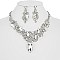 FLOWER RHINESTONE NECKLACE SET