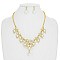 PEARL LEAVE W/STONE NECKLACE SET