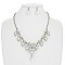 PEARL LEAVE W/STONE NECKLACE SET