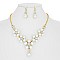 PEARL FLOWER W/STONE NECKLACE SET