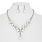 PEARL FLOWER W/STONE NECKLACE SET