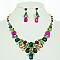 LARGE PEARL SQ STONE NECKLACE SET