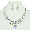 LARGE PEARL SQ STONE NECKLACE SET