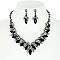 STONE PEARL POINTED V NECKLACE SET