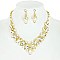 STONE PEARL POINTED V NECKLACE SET