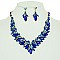 STONE PEARL POINTED V NECKLACE SET