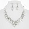 STONE PEARL POINTED V NECKLACE SET