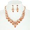 STONE PEARL POINTED V NECKLACE SET