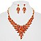BURST FLOWER PETAL NECKLACE SET