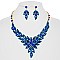 BURST FLOWER PETAL NECKLACE SET