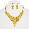 BURST FLOWER PETAL NECKLACE SET