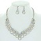 Classic V-shape Crystal Rhinestone Teardrop Necklace Earring Set